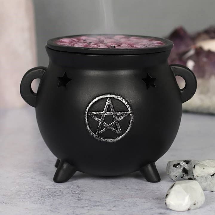 Something Different Wholesale - Wholesale Incense Holder - Gothic Pentagram Cauldron Incense Cone Holder0