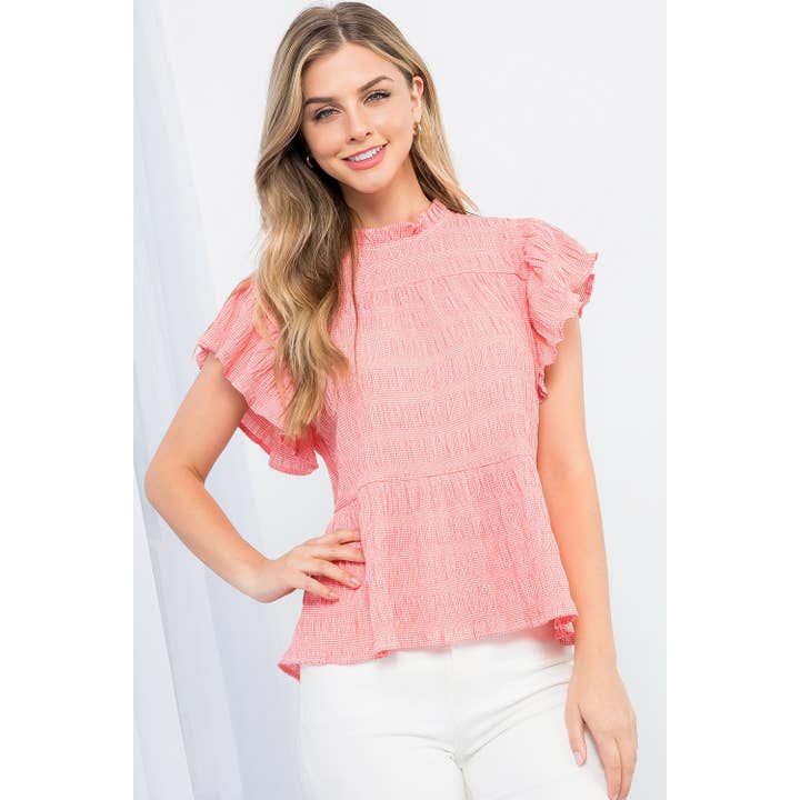 Smoked Gingham Top for engroshandel hos THML