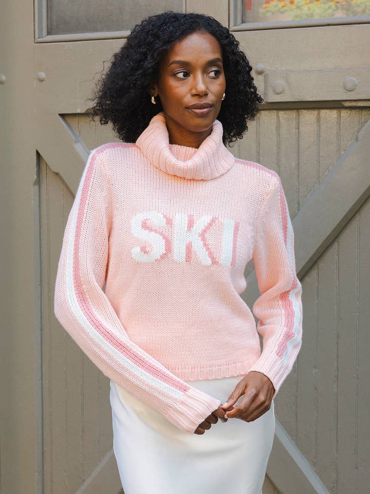 Jade Turtleneck Sweater - Light Pink Ski for wholesale by Ellsworth+Ivey