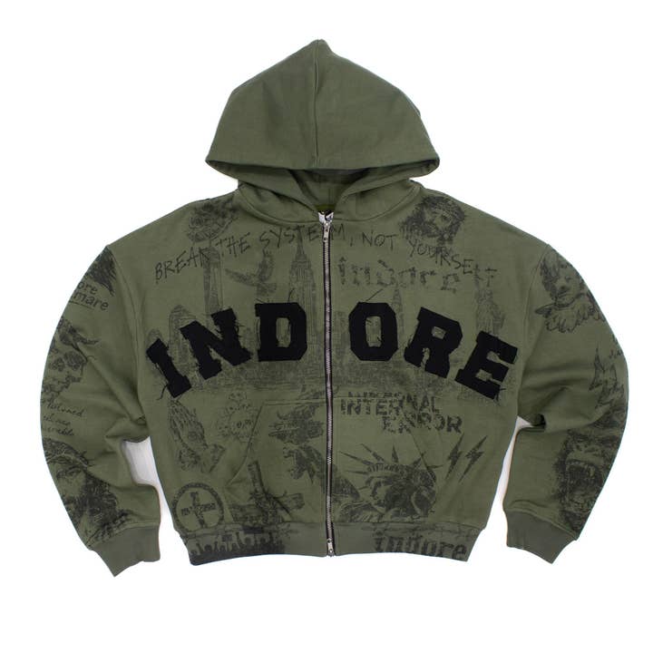 CASSER LE SYSTÈME ZIP UP - VERT OLIVE pour la vente par INDORECOLLECTION
