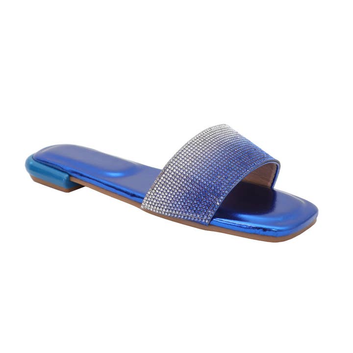 Yoki Fashion - Wholesale Sandals - Women's - SALE YOKI ESSIE-23 Women's Metallic Sandal Rhinestone Band