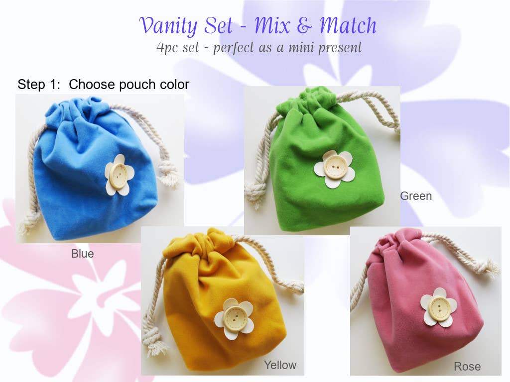 Small Surprises - Wholesale Vanity Mirror - 4pc-Set Beauty Set / Vanity Set for Girls; Giftset 1