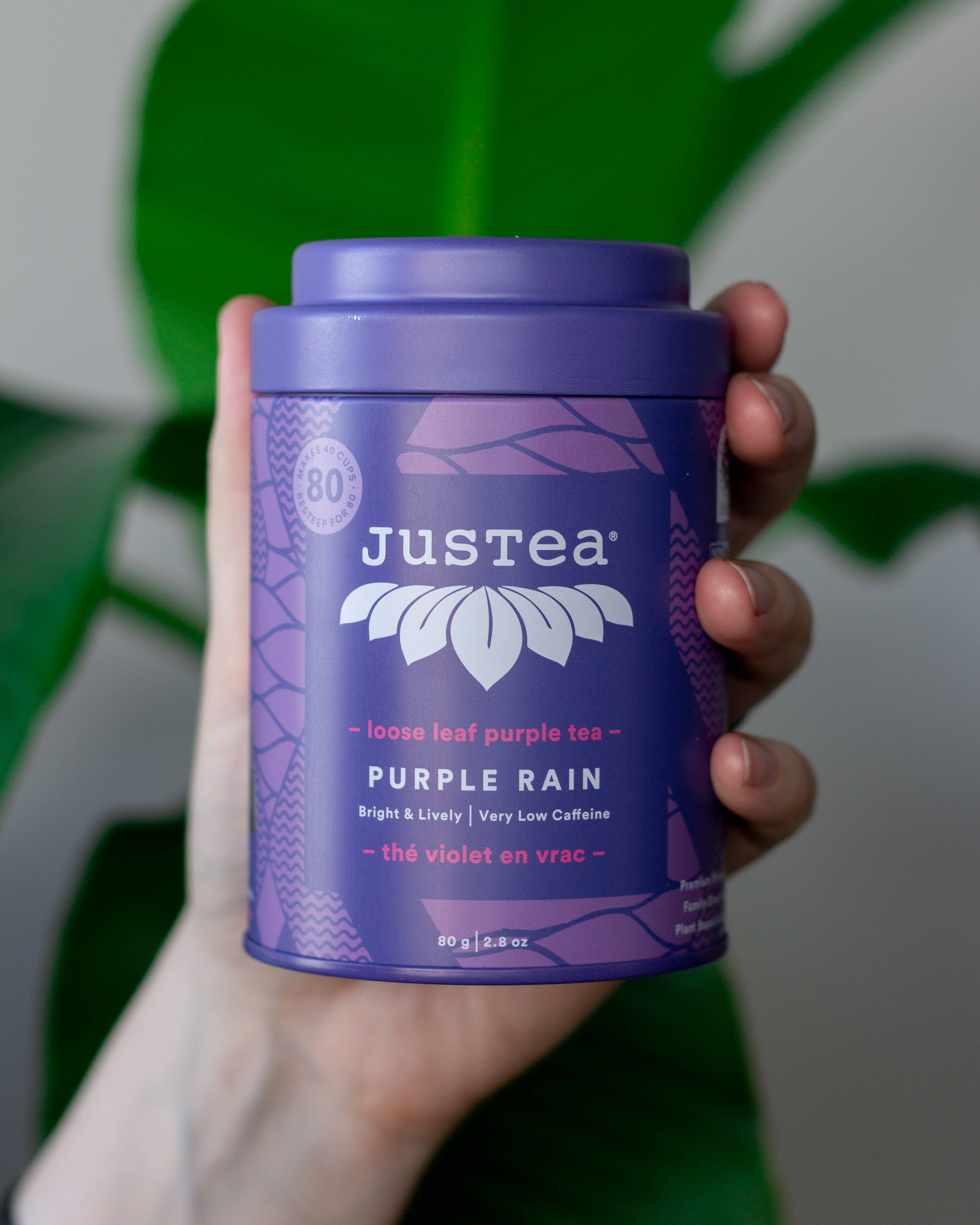 JusTea - Wholesale Loose Tea - Purple Rain Tin with Spoon - Organic, Fair-Trade, Purple Tea4