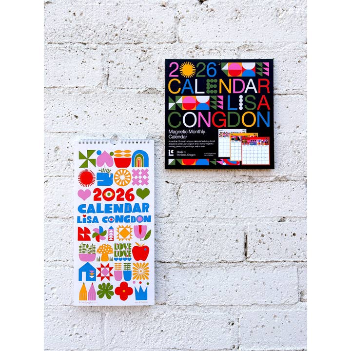 Lisa Congdon Art & Illustration – wholesale Calendar – 2026 Magnetic Calendar - Desk Calendar - Office Calendar4