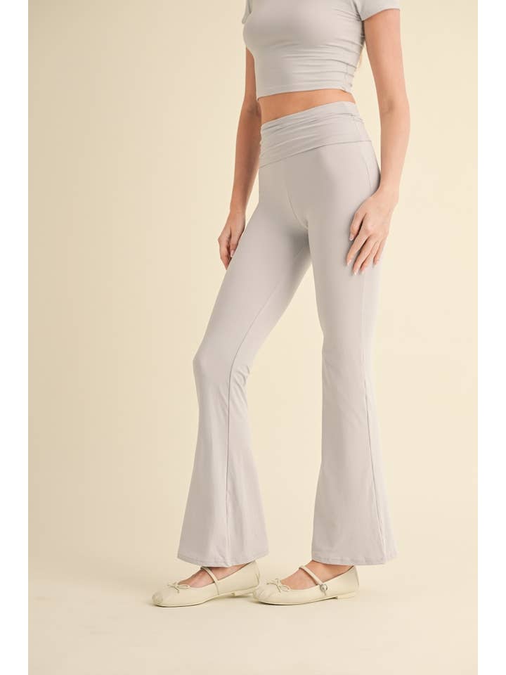 KIMBERLY C – wholesale Pants – Women's – Soft Knit Foldover Flare Pants40