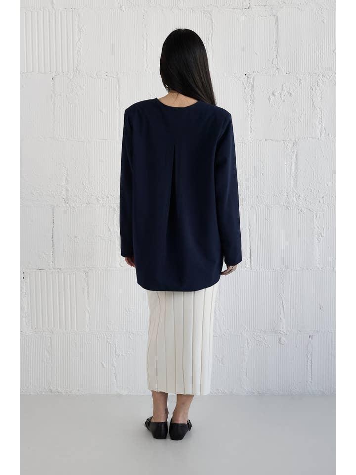 All Row - Wholesale Blazer - Women's - The Eleanor Blazer | Deep V-Neck Oversized Blazer19