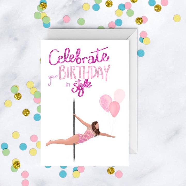 Halfmoon Creative Art - Wholesale Birthday Card - Pole dancer/ Pole dancing/ Pole friends/ Pole fitness