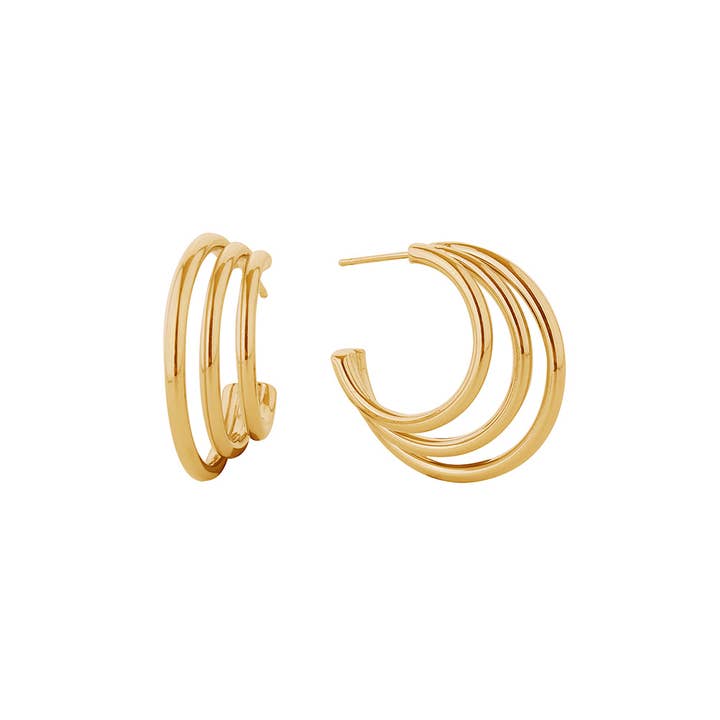 Hana – wholesale Dangle earrings – 14K Trio Circle Post Earrings3
