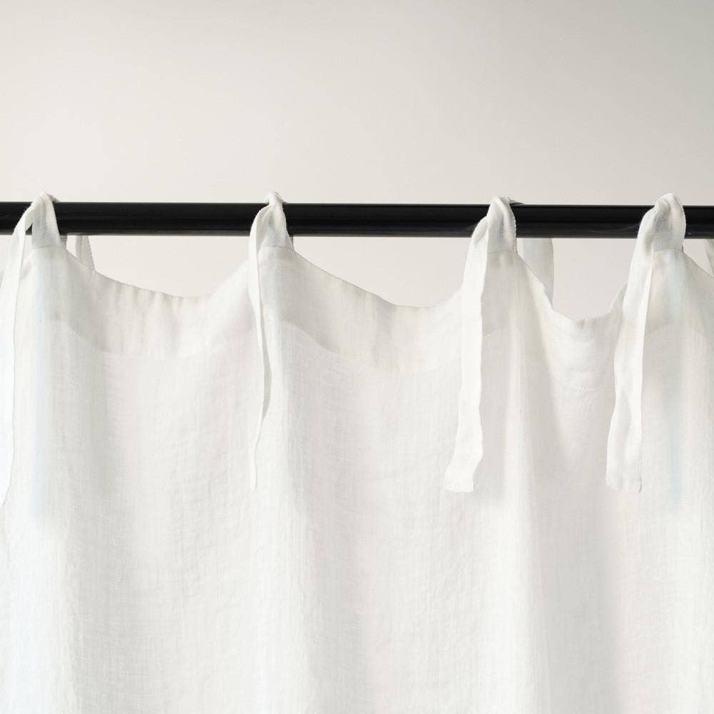 Linen Tales (We cover U.S. import duties) - Wholesale Curtain - Optical White Linen Daytime Tie Top Curtain Set of 21