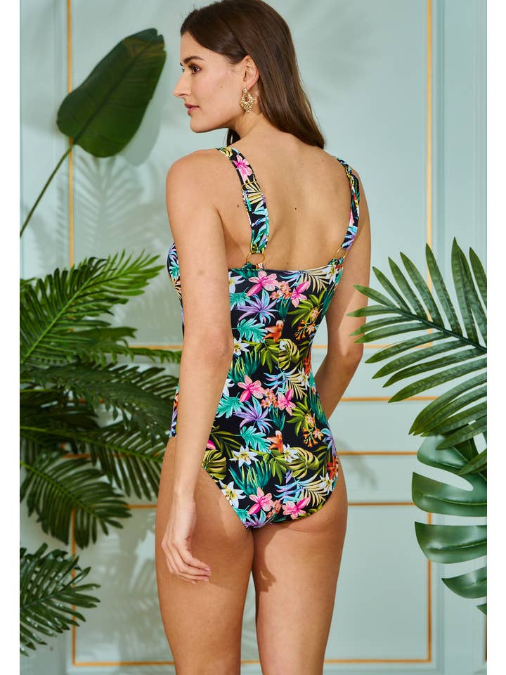 SUNTEX - Wholesale One Piece Swimsuit - Women's - V-neck tropical headband one-piece swimsuit2