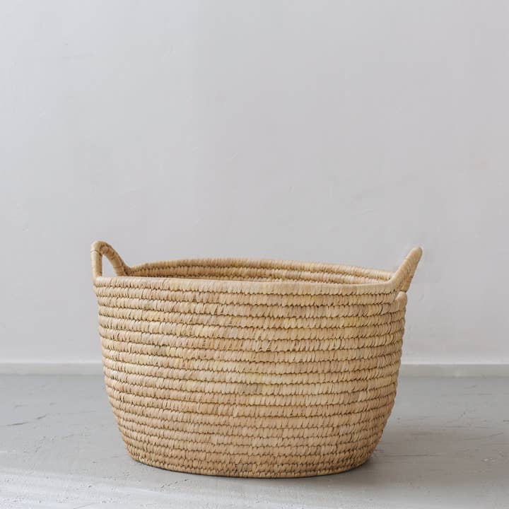 Will & Atlas - Wholesale Laundry Basket - Oval Laundry Basket, palm leaf - low large