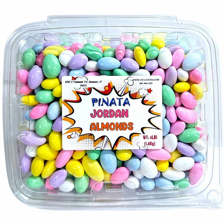 Dulcefina Chocolate and Sweets - Wholesale Hard Candy - Bulk Assorted Jordan Almonds 4LB Pinata Tub0