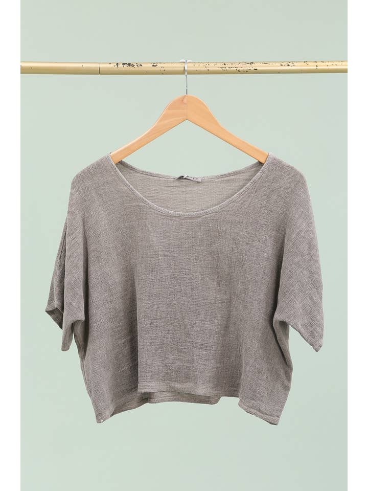 la maison des fibres naturelles - Wholesale Outerwear – Maternity - Cotton/linen short-sleeve blouse 3791MC 68% cotton 32% linen