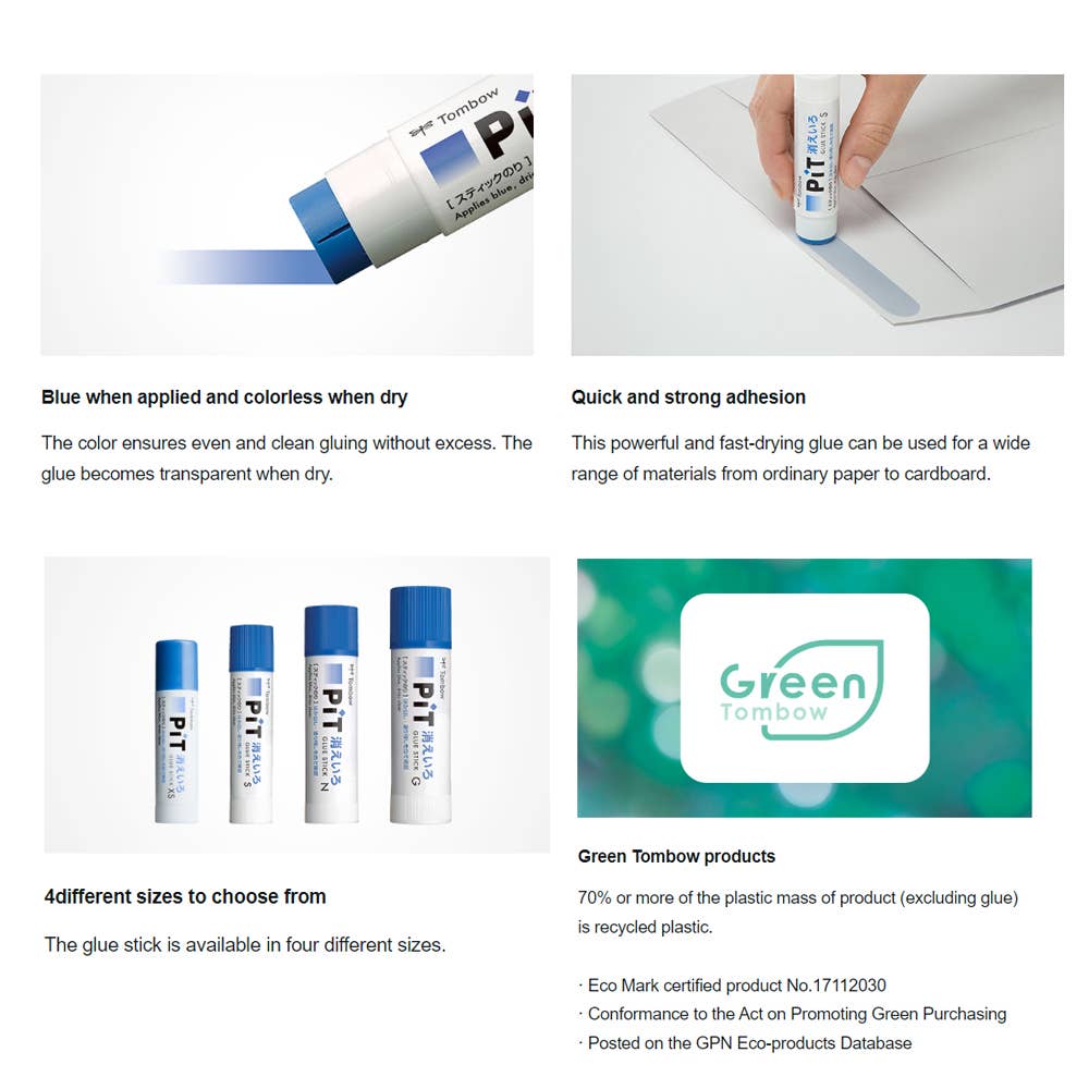 Hakubundo - Wholesale Glue - 【JAPANESE STATIONERY】TOMBOW PIT S STICK GLUE PACKED ITEM2