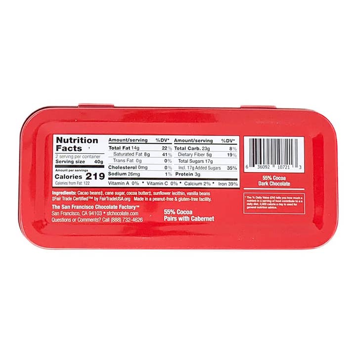 The San Francisco Chocolate Factory - Wholesale Chocolate Bar - 3oz Tin Wine Lover's Chocolate - Pairs with Cabernet3