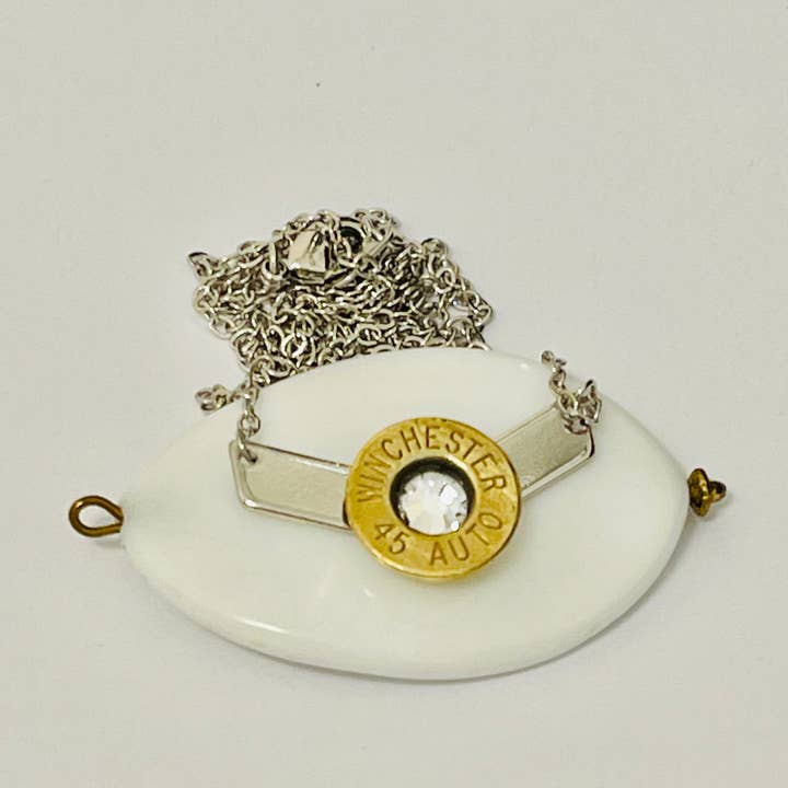 BulletSlice Crystal Center Wings Necklace for wholesale by OneUniqueWay