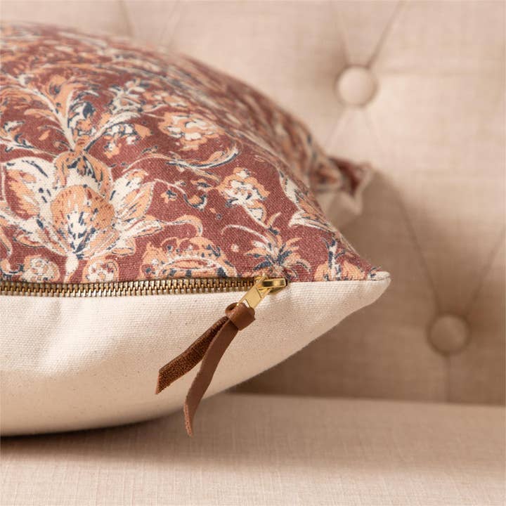 Audrey's Home & Gift - Wholesale Throw/Decorative Pillow - Pillow - Rust and Navy Block Print (PC)