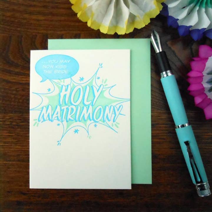 Comic Book Style Holy Matrimony for wholesale by a. favorite design