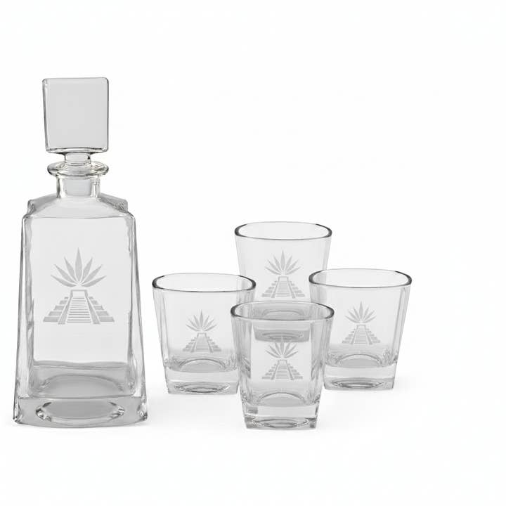 Custom Etched Tequila Decanter Gift Set and other Purchase Wholesale square shot glasses. Free Returns & Net 60 Terms on Faire trending on Faire.