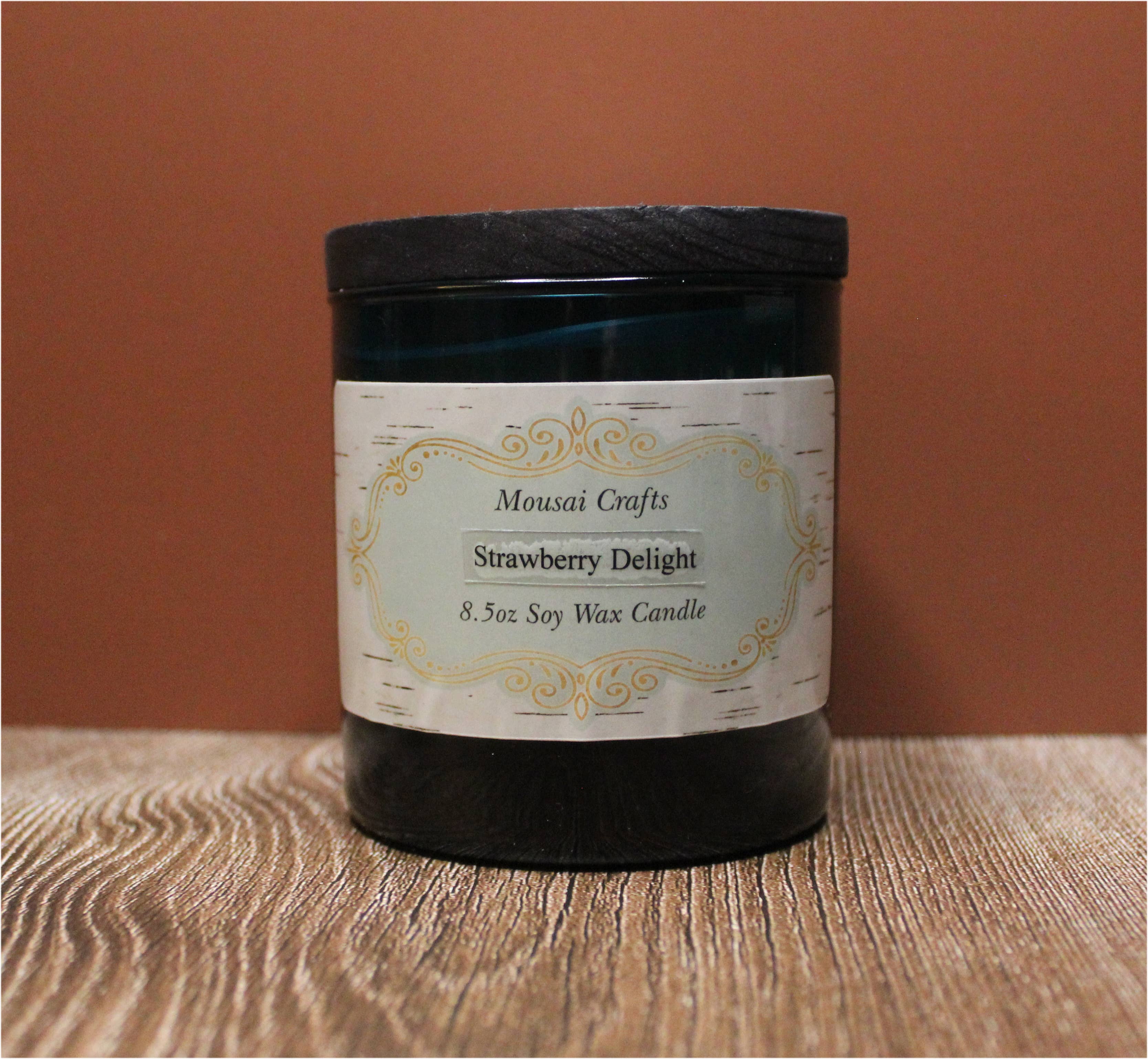 Mousai Crafts - Wholesale Jar/Filled Candle - Strawberry Delight 8.5oz Soy Wax Candle2