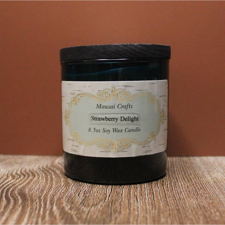 Mousai Crafts - Wholesale Jar/Filled Candle - Strawberry Delight 8.5oz Soy Wax Candle2