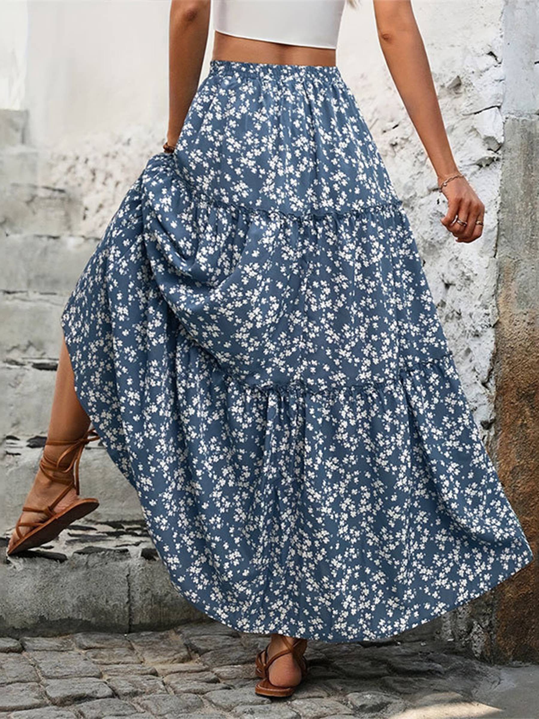 Wholesalesir - Wholesale Skirt - Women's - Floral Belt With Three-layer Splicing Skirt4