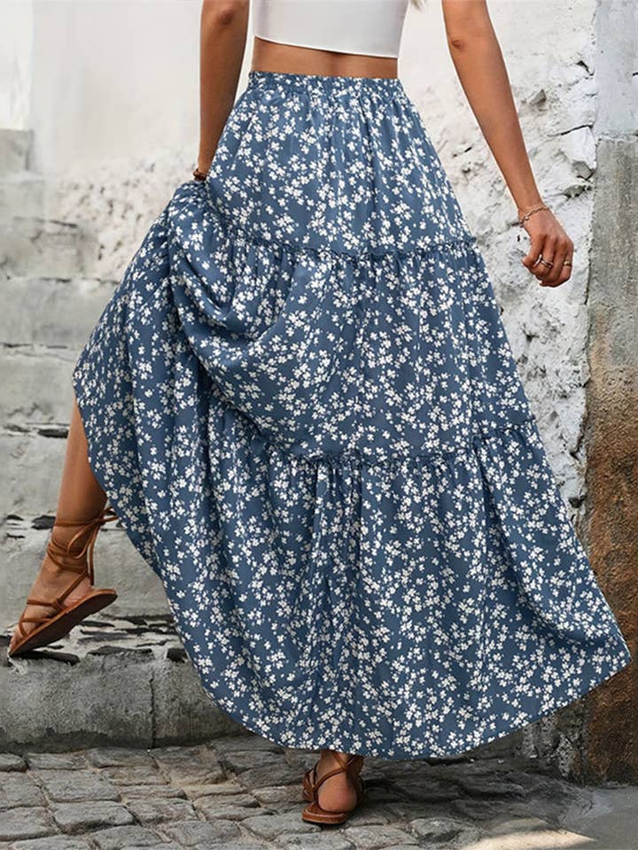 Wholesalesir - Wholesale Skirt - Women's - Floral Belt With Three-layer Splicing Skirt4