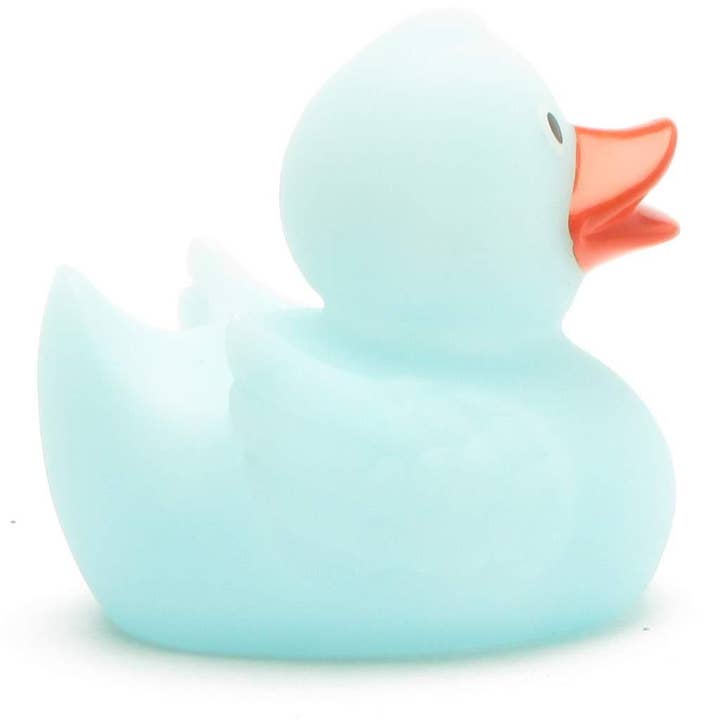 Duckshop – Brinquedo de banho - Bebé por atacado – Pato de Borracha Azul que Brilha no Escuro1