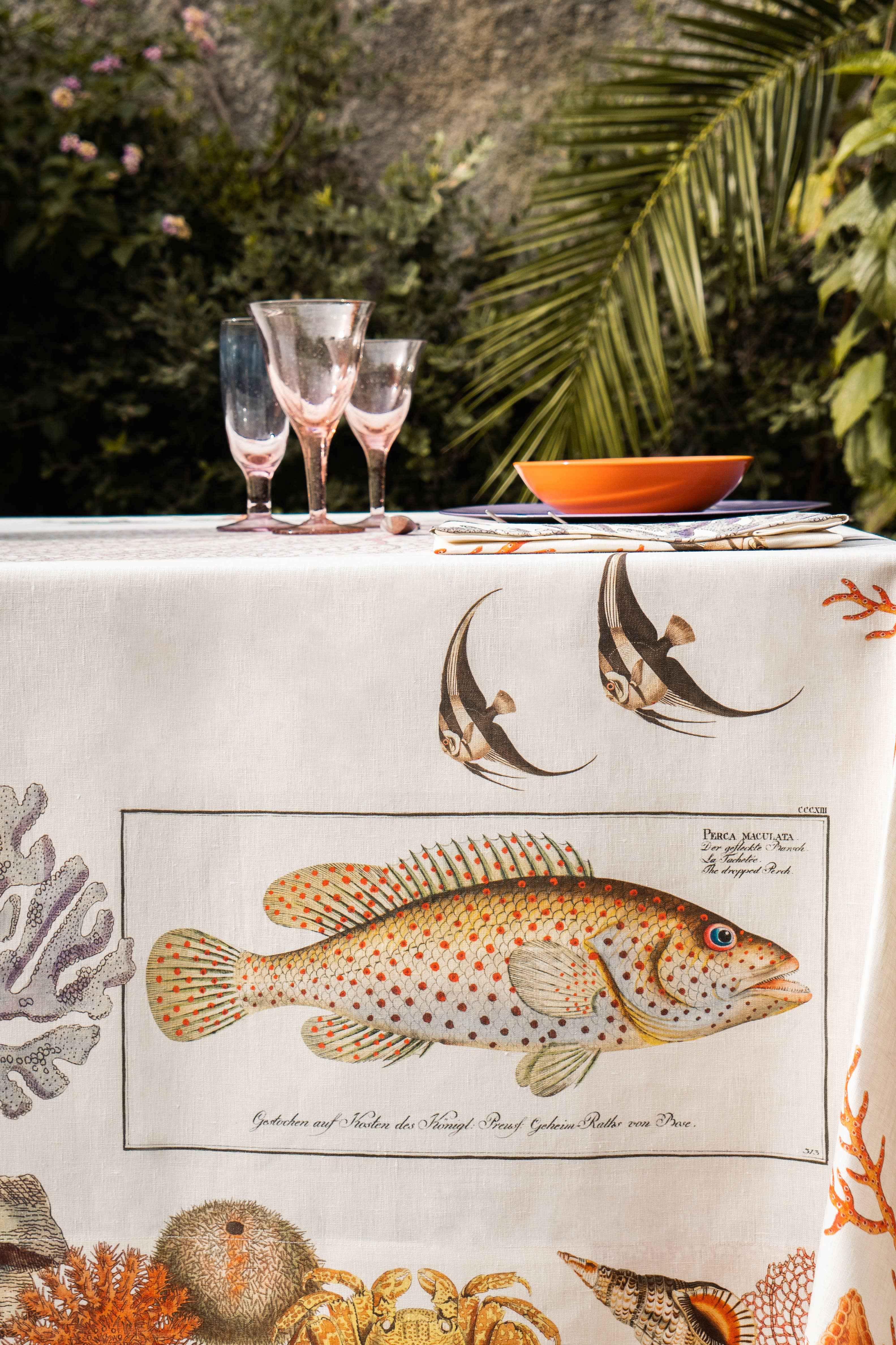 The Napking – wholesale Tablecloth – Linen Tablecloths "Coral Bay" 100% Made in Italy0