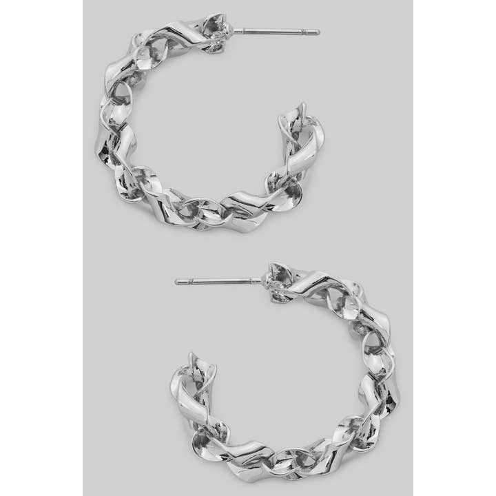 Girly - Wholesale Hoop Earrings - BRAIDED OPEN HOOP EARRINGS2