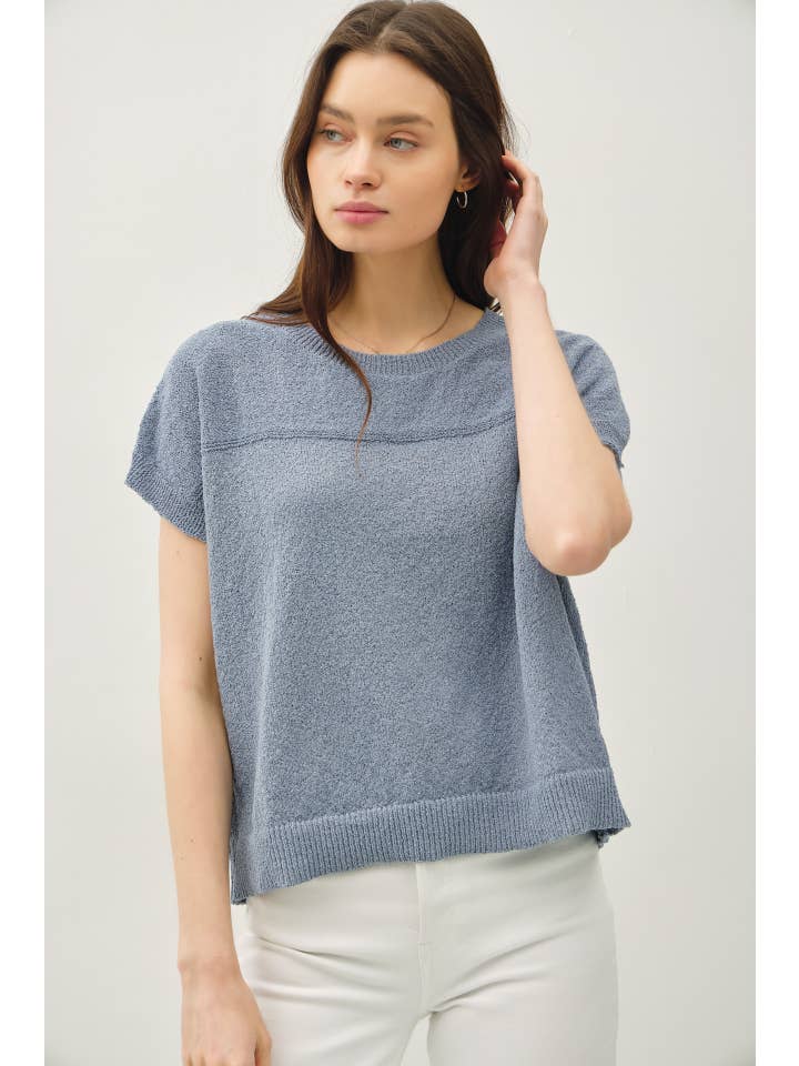 Be Cool - Wholesale Knit Sweater - Women's - TEXTURED CAP SLEEVE SWEATER TANK