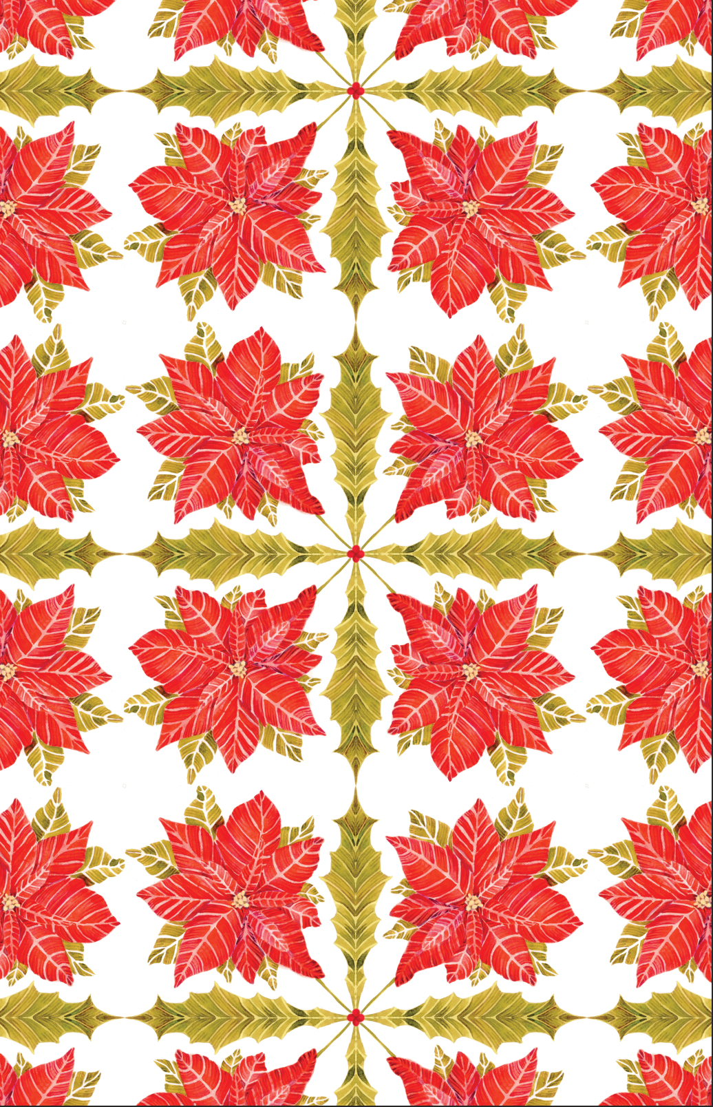 Sarah Rose - Wholesale Tea Towel - Poinsettia Diamond Organic Linen Tea Towel1