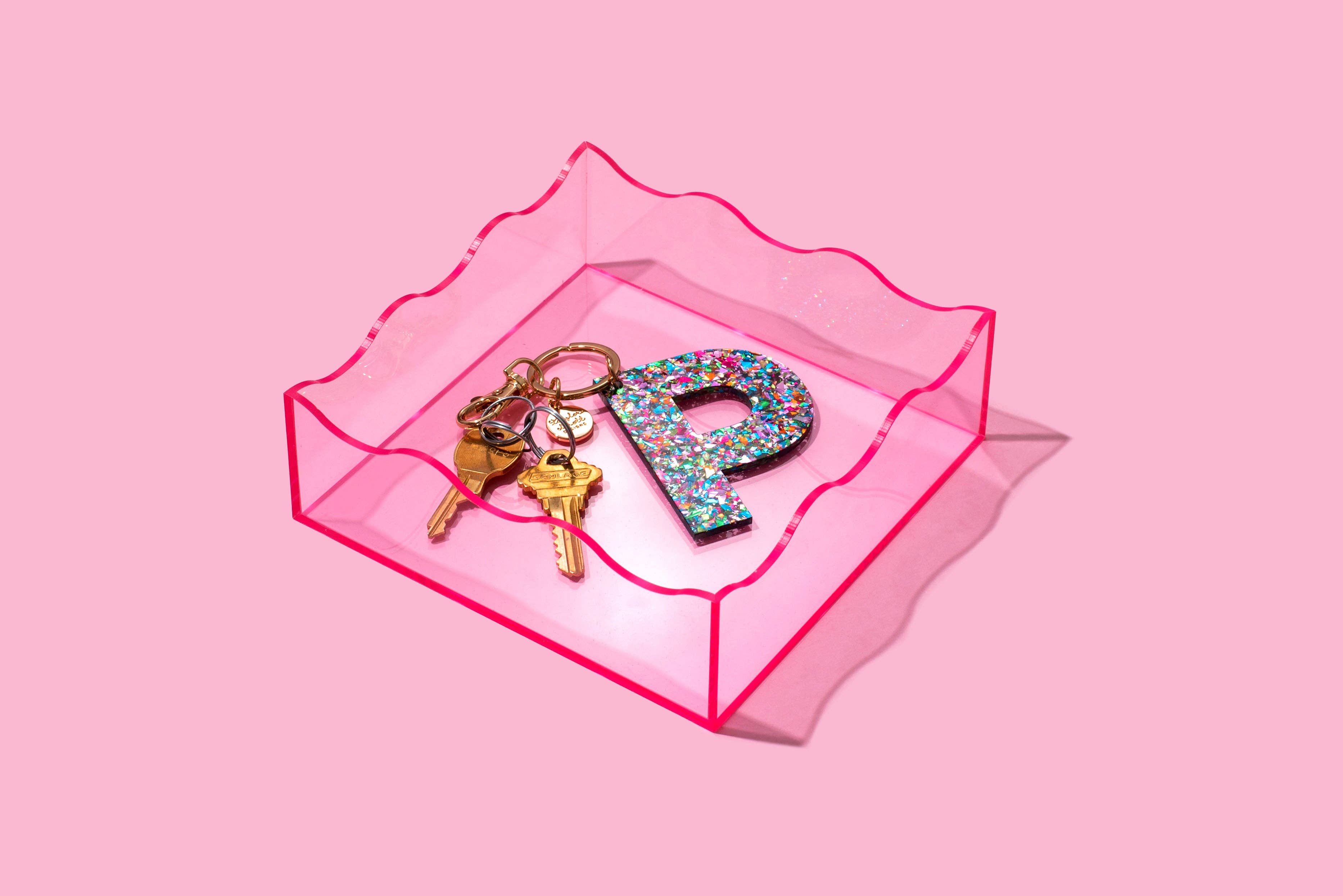 Taylor Elliott Designs - Wholesale Decorative tray - Light Pink Square Wavy Tray - Min. 2 (TRAY-07)1