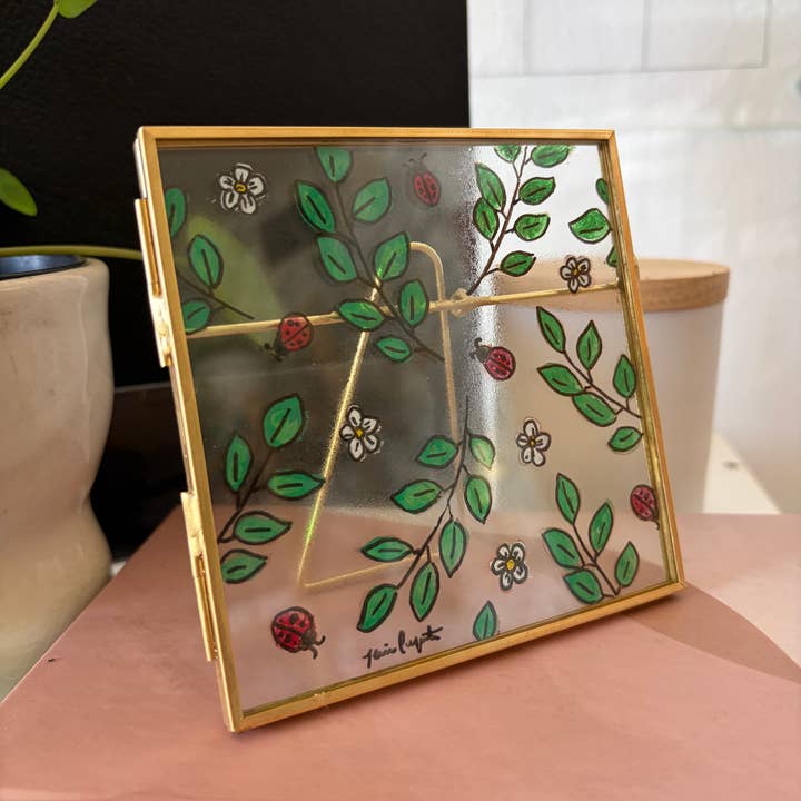 jcarp designs - Wholesale Decorative Tabletop Object - Hand-Painted Ladybug Glass Frame: Whimsical Home Decor3