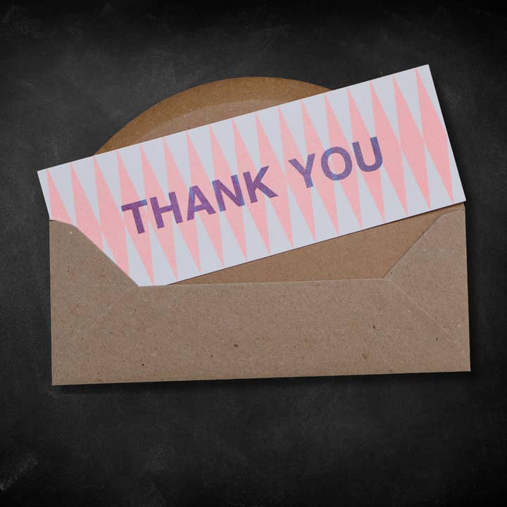 Skinny Notecard Pack Thank You - Diamond for wholesale by Petra Boase Ltd (US Duties Paid!)