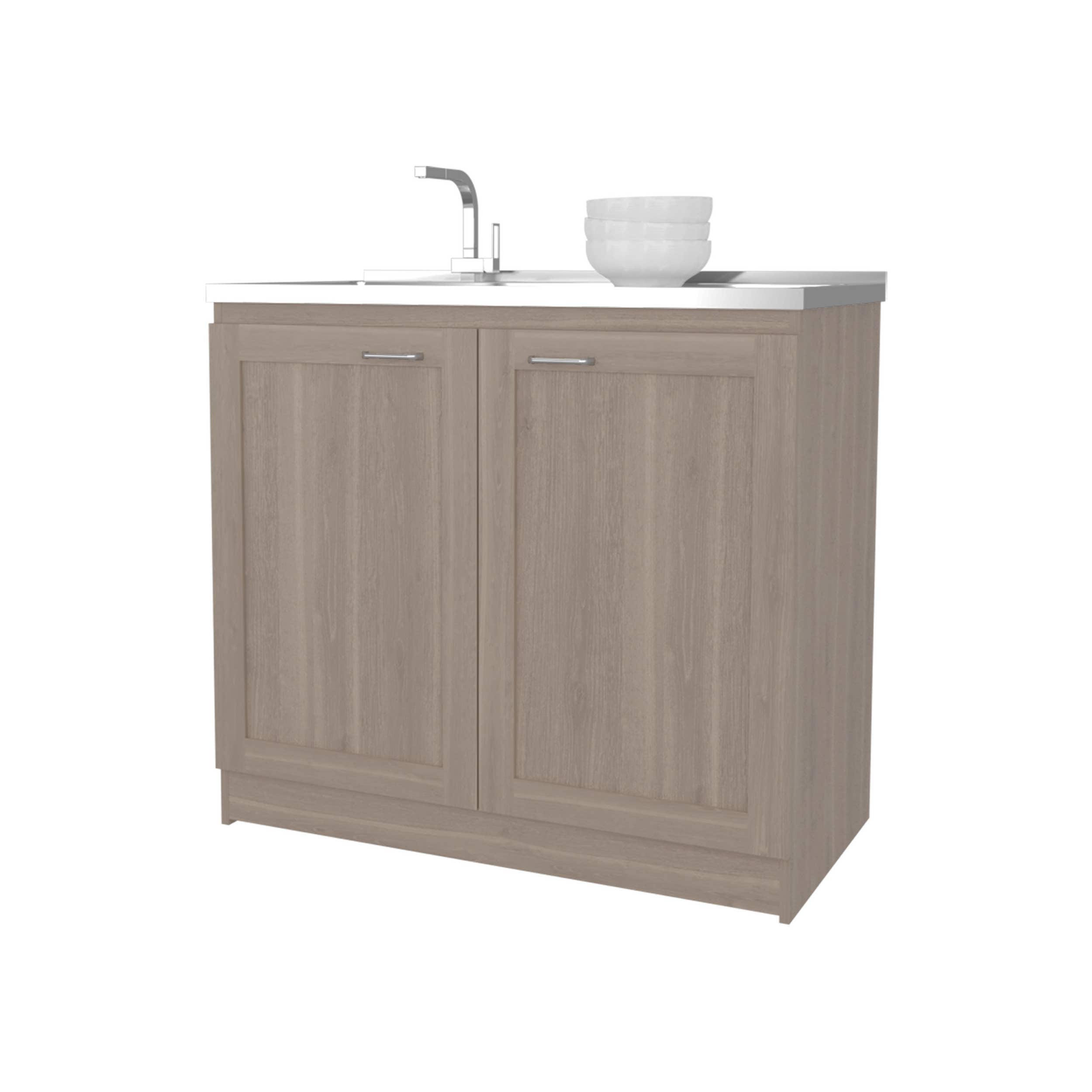 LA Furniture Gallery - Wholesale Sideboard - Haivana Utility Sink Base Cabinet with Double Doors and Interior Shelf, White Oak5