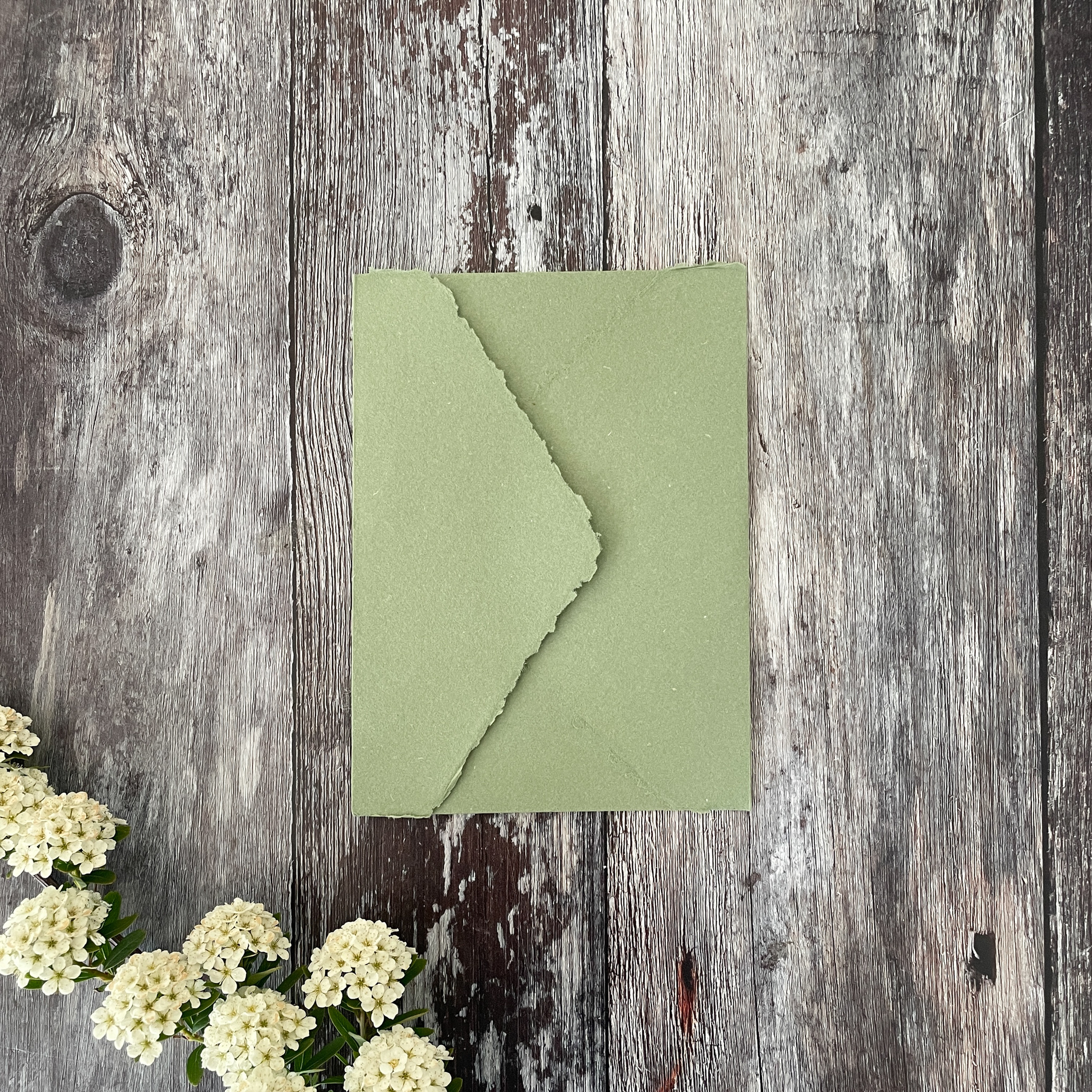 The Natural Paper Company – wholesale Envelopes – Sage Green Handmade Paper Envelope | Recycled Cotton Rag0