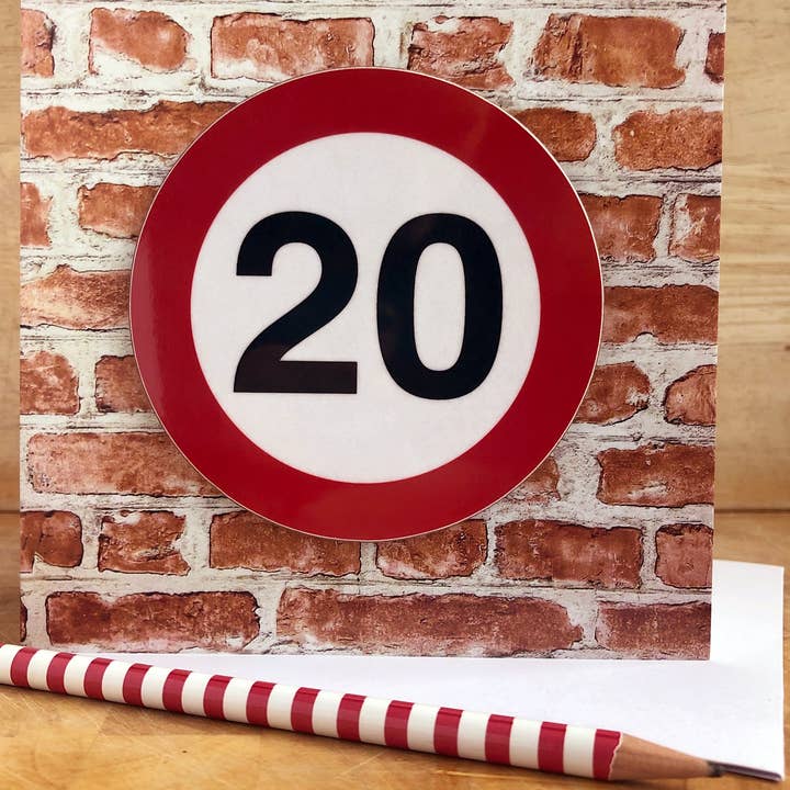 Milestone Birthday Coaster Card 20 for wholesale by Samantha Morris