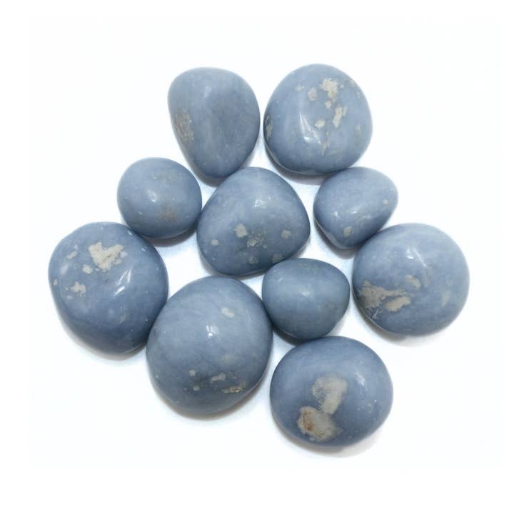 Tumbled Crystal - Angelite, 2lbs for wholesale by Earths Elements Wholesale