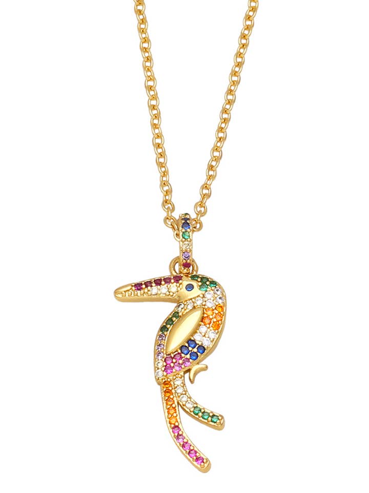 Parrot Cubic Zirconia Chain Necklace for wholesale by Ole