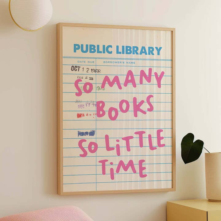 April Lane Art - Wholesale Art Print - So Many Books Library Card Print2