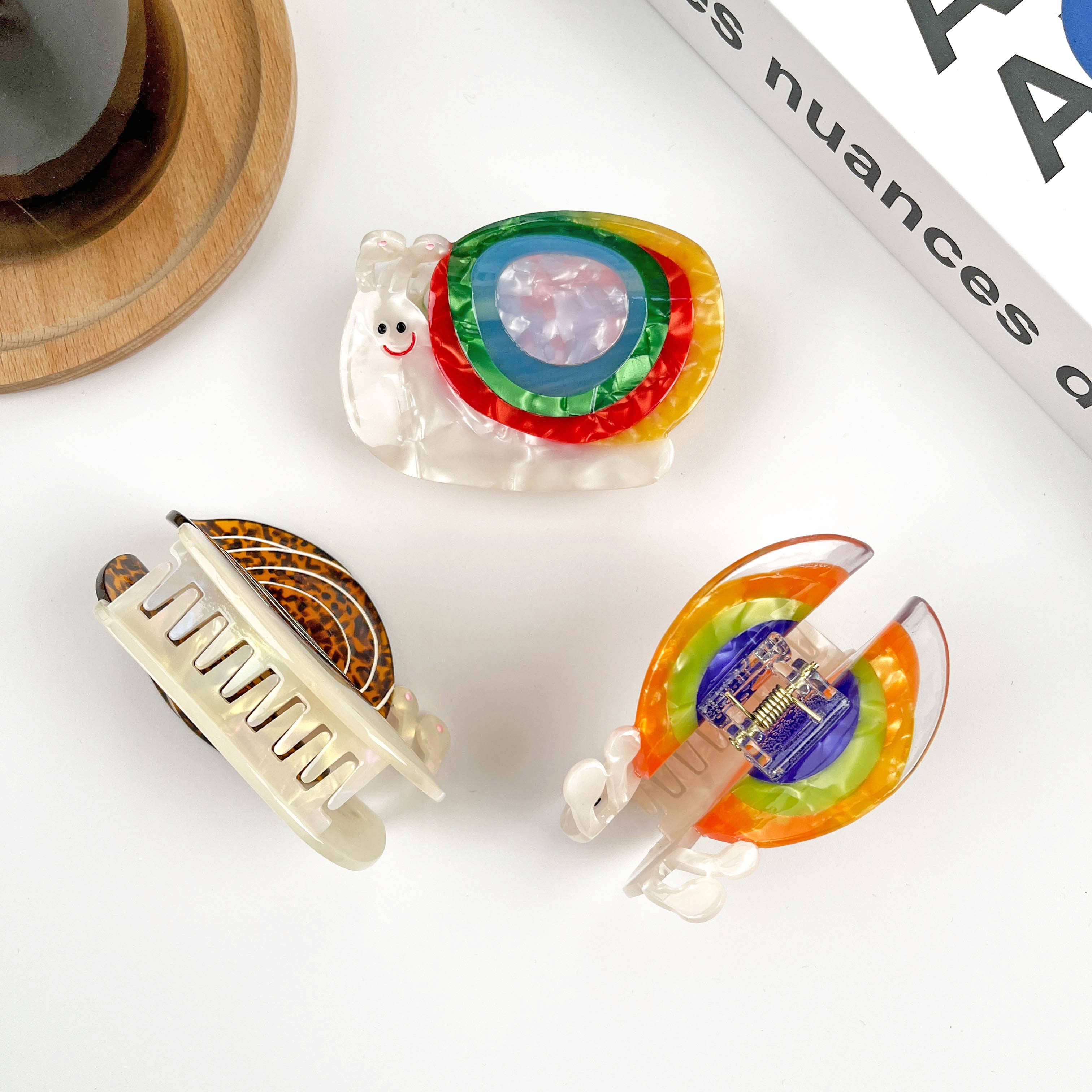 TheDivaSoap - Wholesale Hair Clip - Women's - Cute Colorful Snail Hair Clip, Acetate Claw Clip3