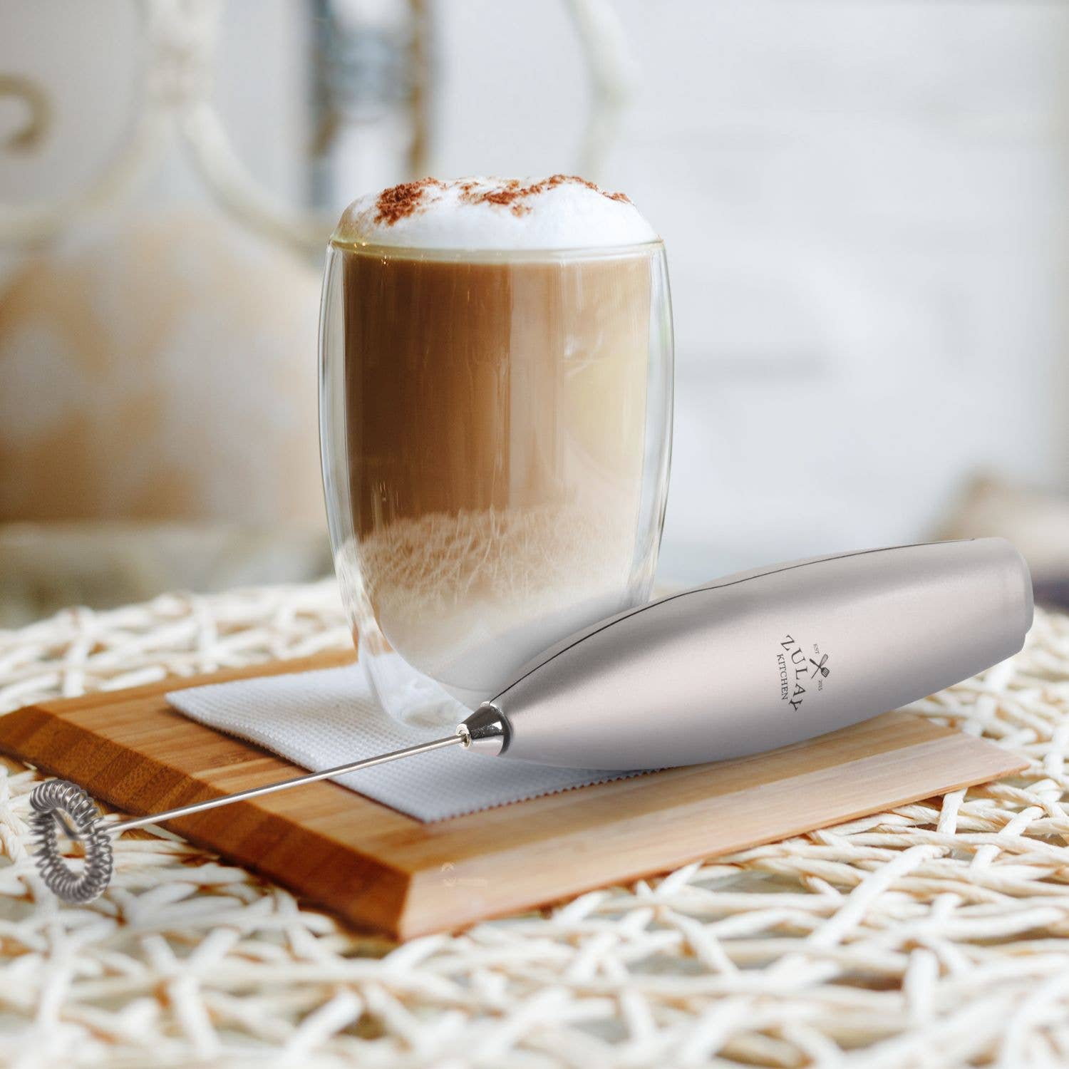 Zulay Kitchen - Wholesale Kitchen Tool/Gadget - Powerful Handheld Milk Frother - No Stand0