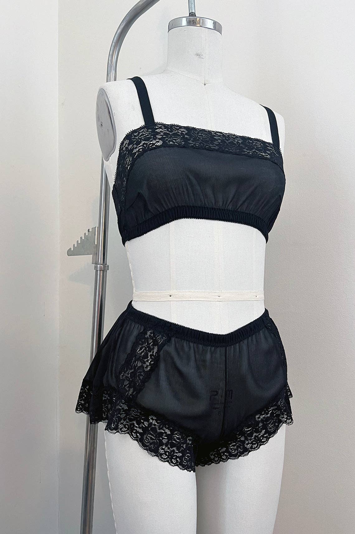 Clare Bare - Wholesale Underwear - Women's - Finisterre Tap Short in Black Silk Chiffon5