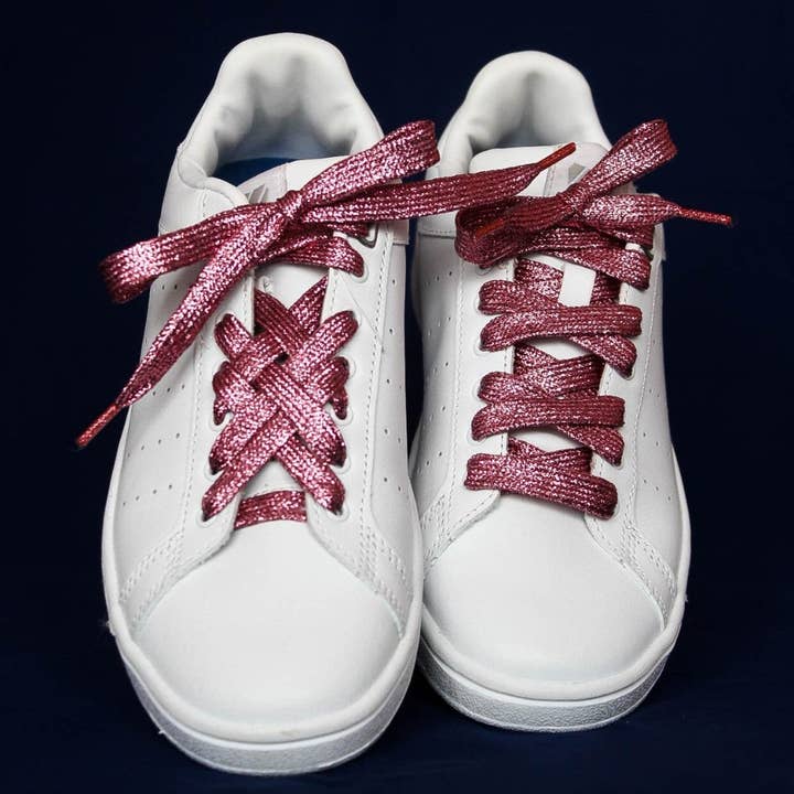 Pink glitter shoelaces for wholesale by furiouslaces