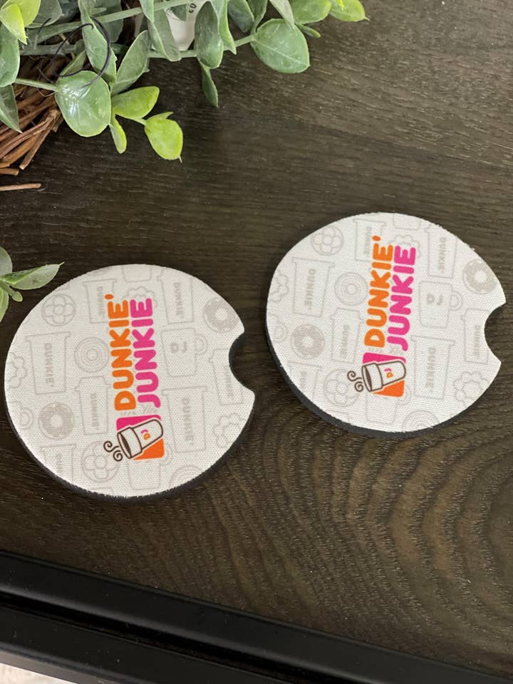 Dunkie Junkie Neoprene Car Coaster Set for wholesale by CMD Wholesale