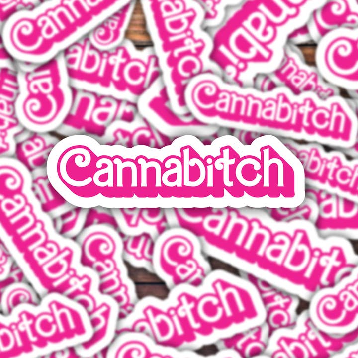 Cannabitch Sticker for wholesale by Grumpy Greetings Co.