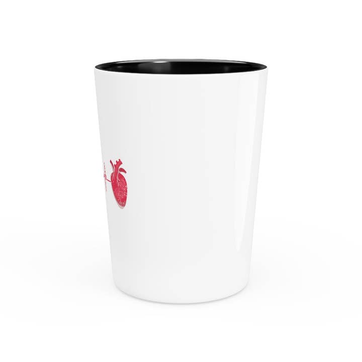 Black Shot Glass Party Ceramic Tequila Novelty Cardiovascular Cardiac Disorders Fighter Overcomer Hilarious Chest Pains Coronary Arrest Healed Heals for wholesale on Faire2