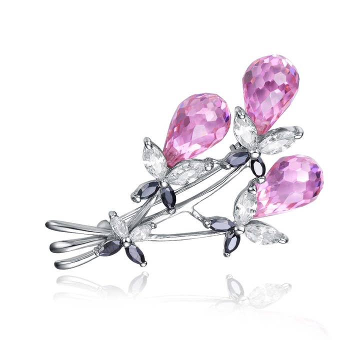 Broche en argent sterling avec zircone cubique (181-P) pour la vente par Genevive