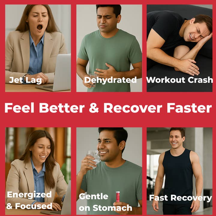 Uppy! Jet Lag Relief Electrolyte Hydration Drink Mix - Vendita all'ingrosso Bevanda salutare in polvere - Miscela di Bevanda Elettrolitica per Sollievo dal Jet Lag Senza Nervosismo alla Caffeina